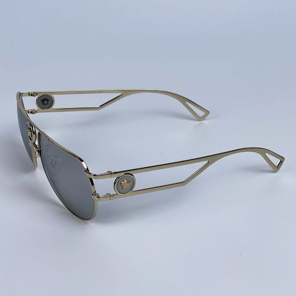 Versace VE2225 12526G Sunglasses Aviator Gold Gray Metal Mirrored Unisex